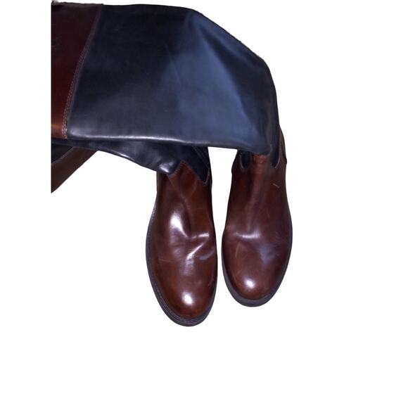 Vince Camuto Fabina Leather Riding boots - colorblock size 9.5 women's - Picture 4 of 16